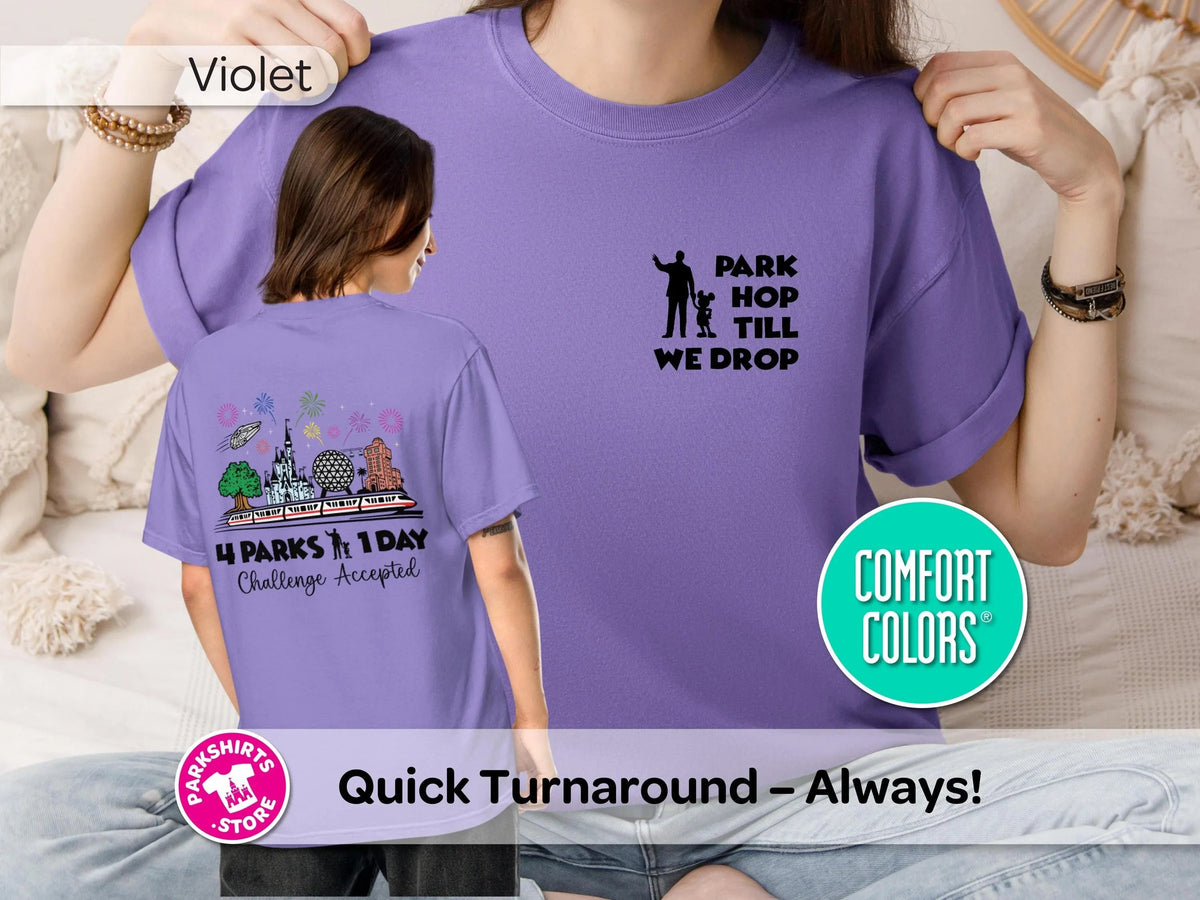 Park Hop Till We Drop Adult Shirt – Front & Back product image 9