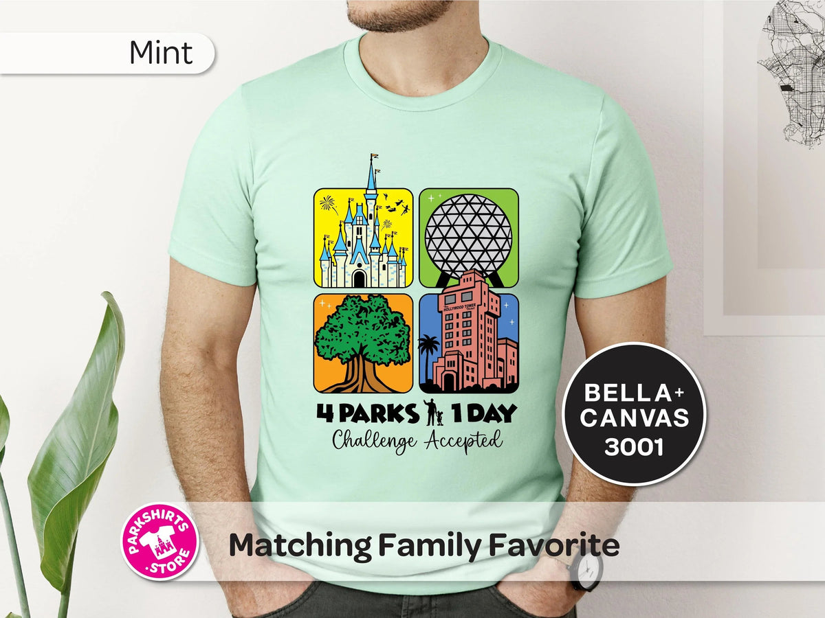 Disney World 4 Parks 1 Day Challenge T-Shirt | Accepted product image 7