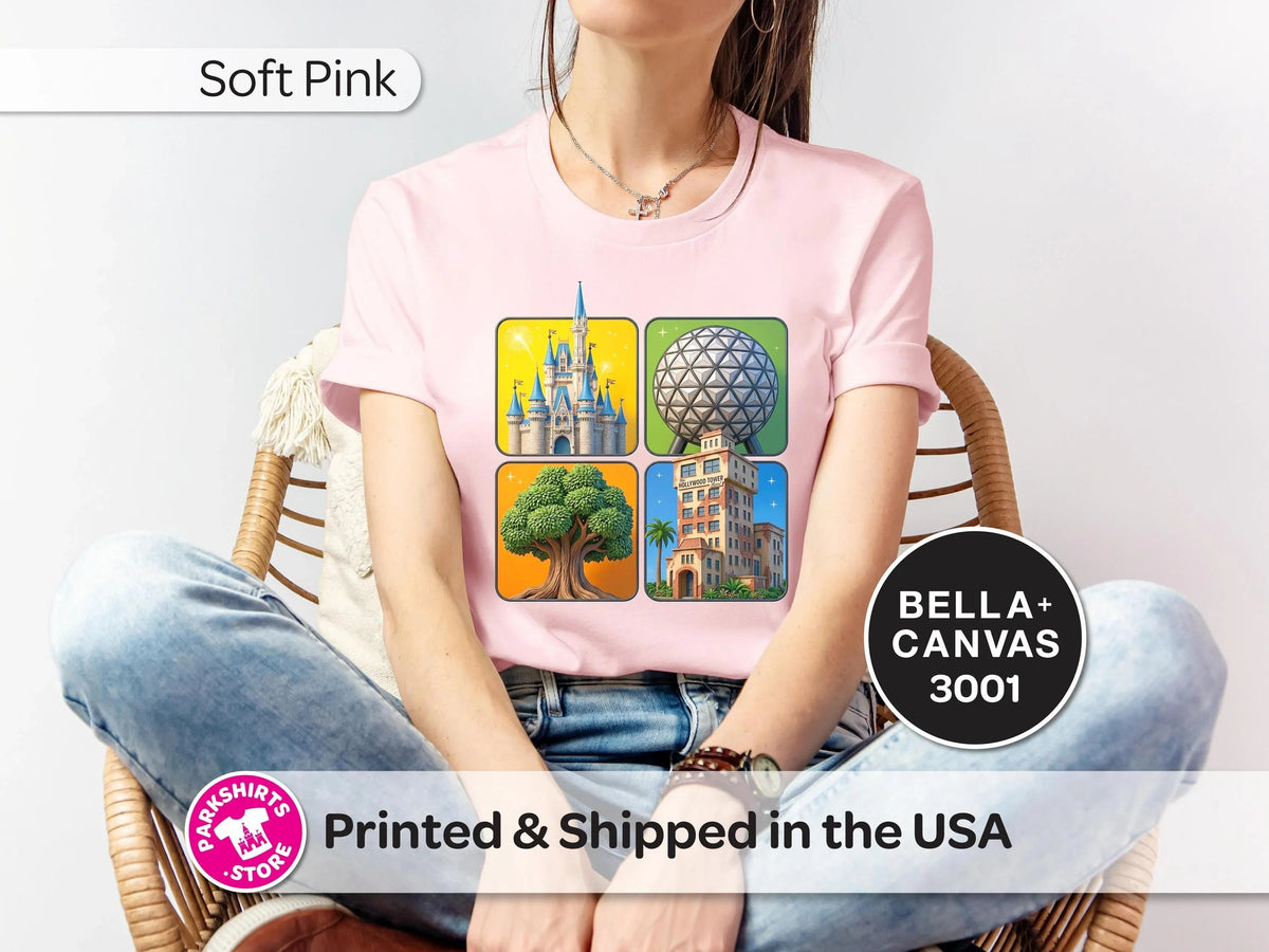 4 Parks Adult Shirt – 4 Square Pixar Inspired product image 1