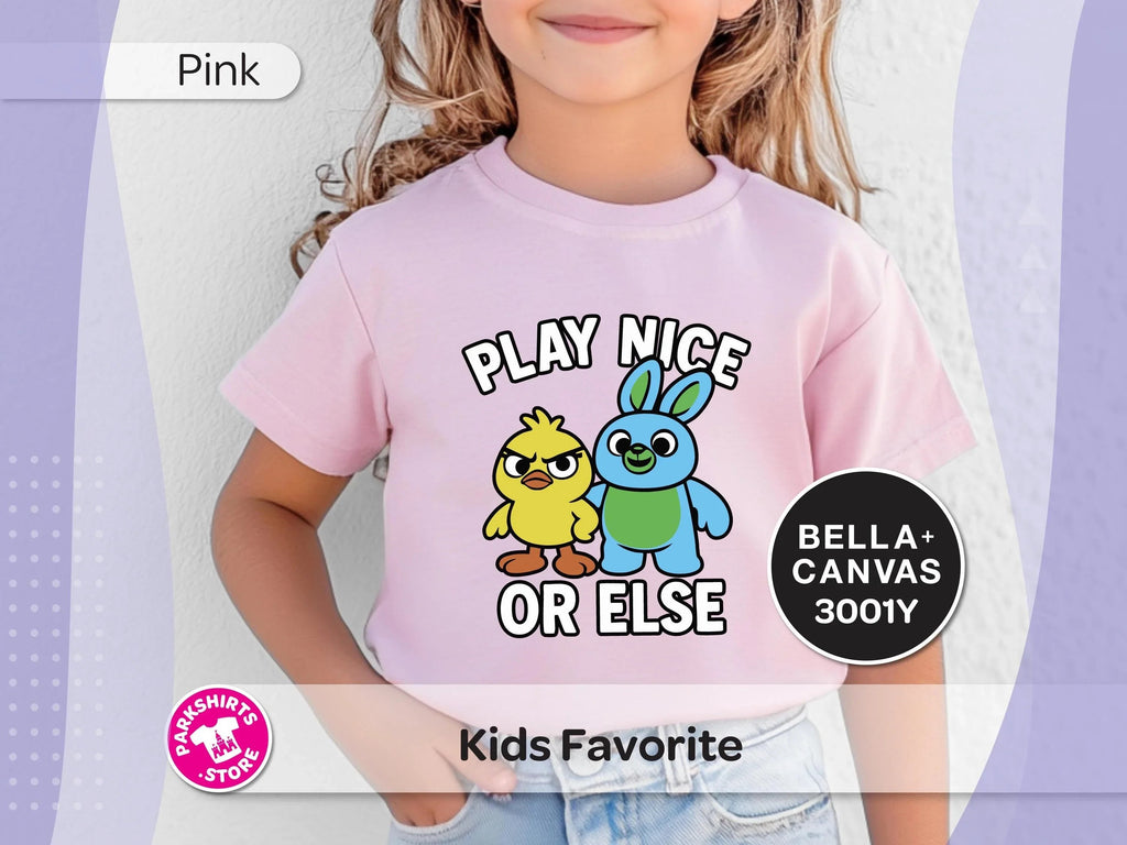 Ducky & Bunny Youth Shirt – Play Nice or Else product image 1