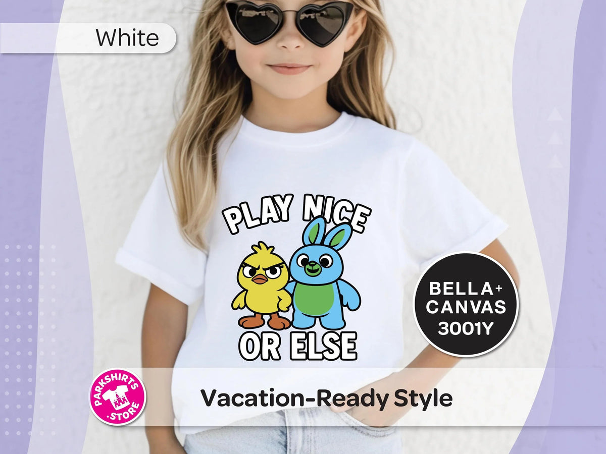 Ducky & Bunny Youth Shirt – Play Nice or Else product image 2