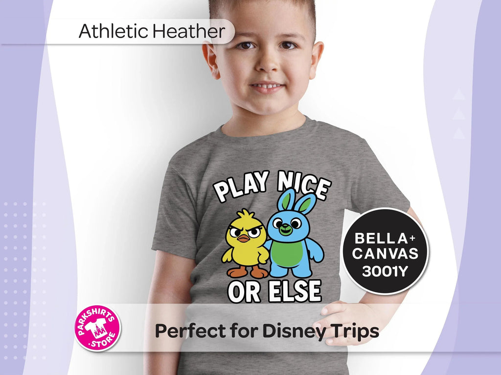 Ducky & Bunny Youth Shirt – Play Nice or Else product image 3
