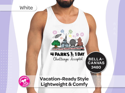 4 Parks 1 Day Challenge Accepted Tank Top | Disney Park product image 1