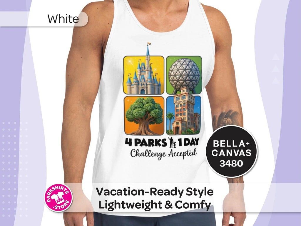 4 Parks 1 Day Challenge Accepted Tank Top | Pixar-Inspired product image 1