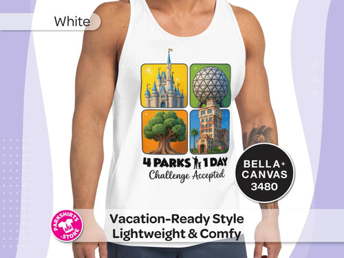 4 Parks 1 Day Challenge Accepted Tank Top | Pixar-Inspired product image 1