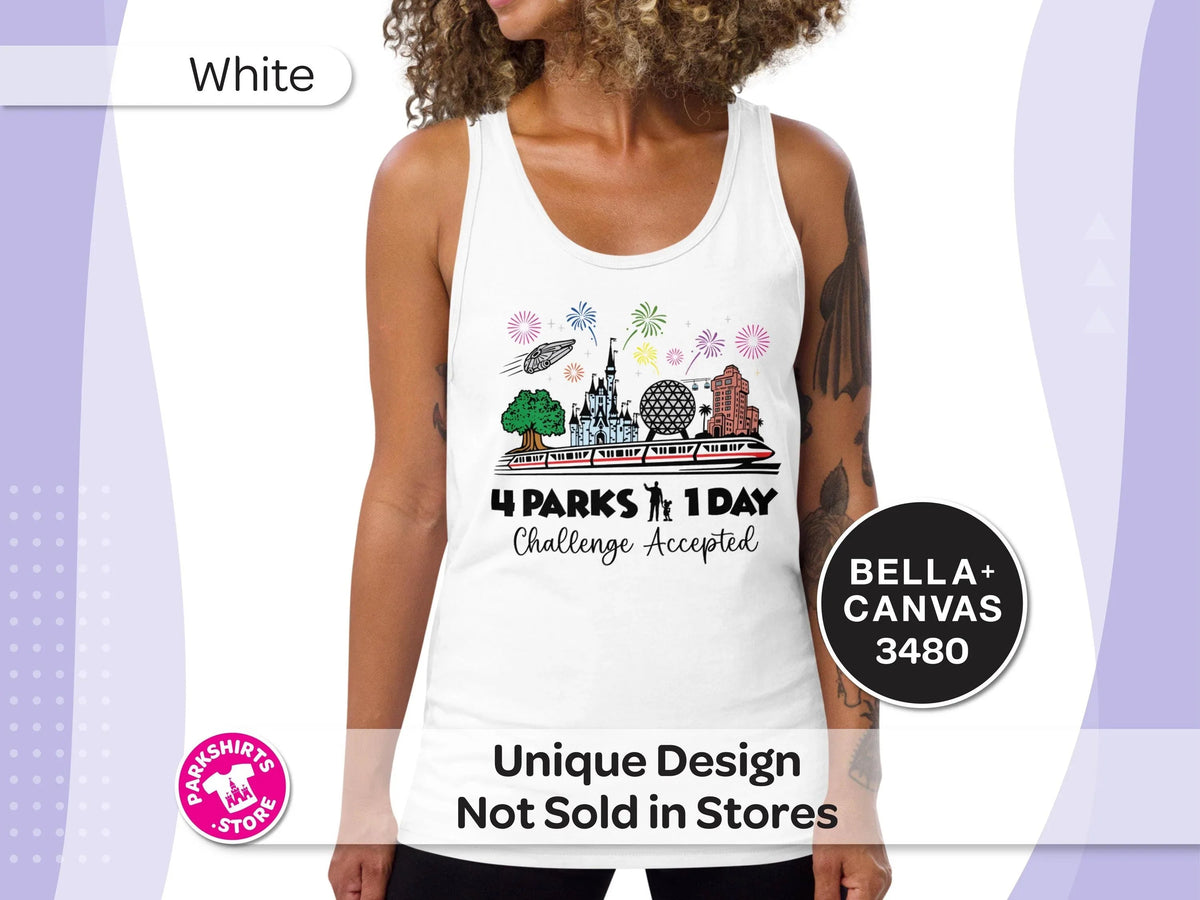 4 Parks 1 Day Challenge Accepted Tank Top | Disney Park product image 3