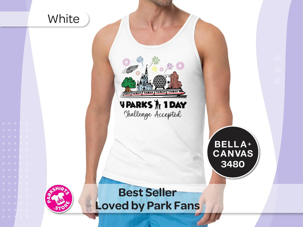4 Parks 1 Day Challenge Accepted Tank Top | Disney Park product image 2
