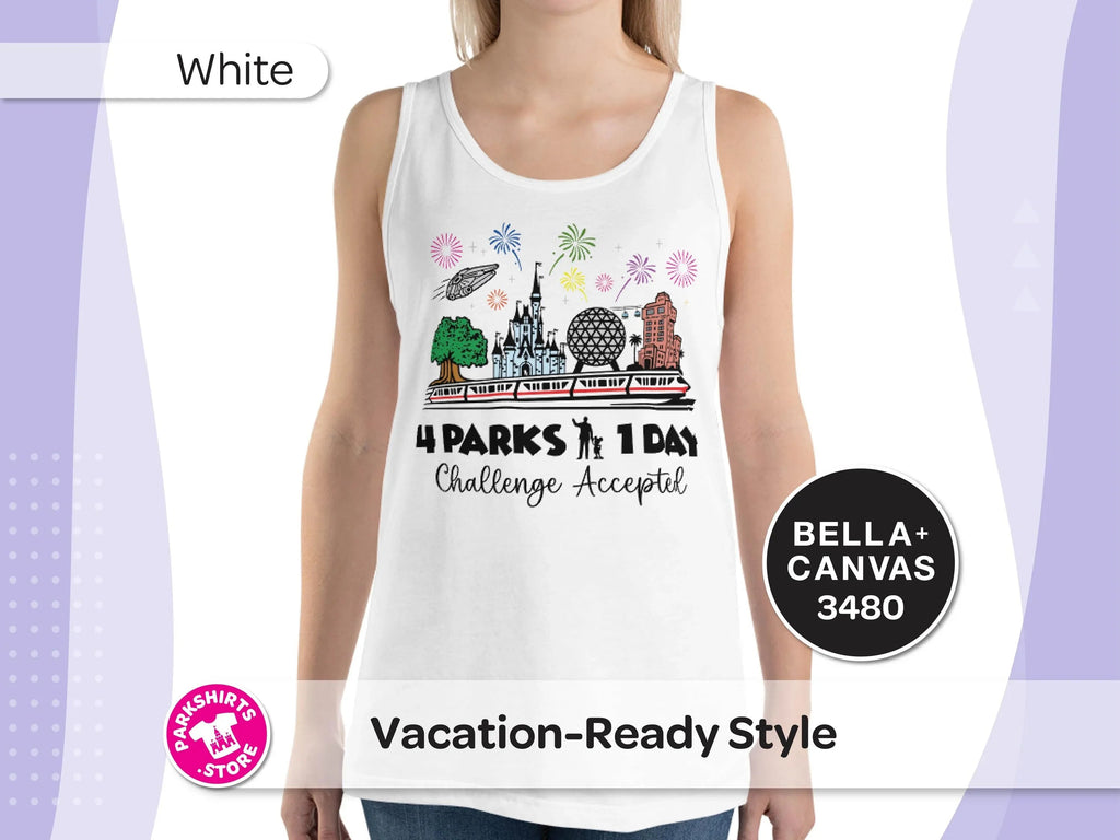 4 Parks 1 Day Challenge Accepted Tank Top | Disney Park product image 5