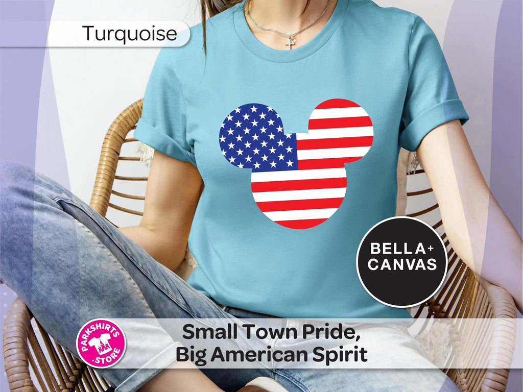 Patriotic Mickey Head Shirt | American Flag Graphic Tee product image 8
