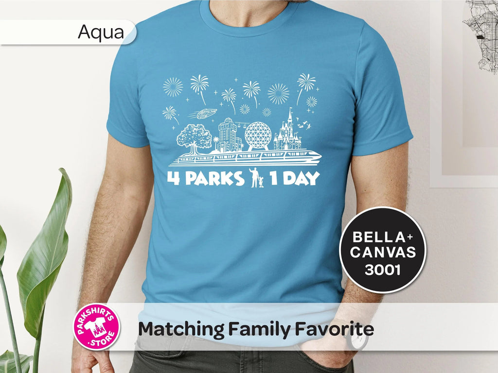 Disney World 4 Parks 1 Day T-Shirt | Four Icons Tee product image 7