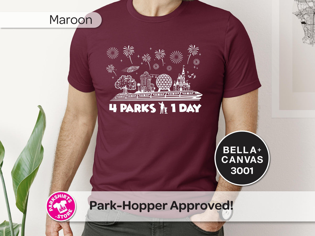 Disney World 4 Parks 1 Day T-Shirt | Four Icons Tee product image 2