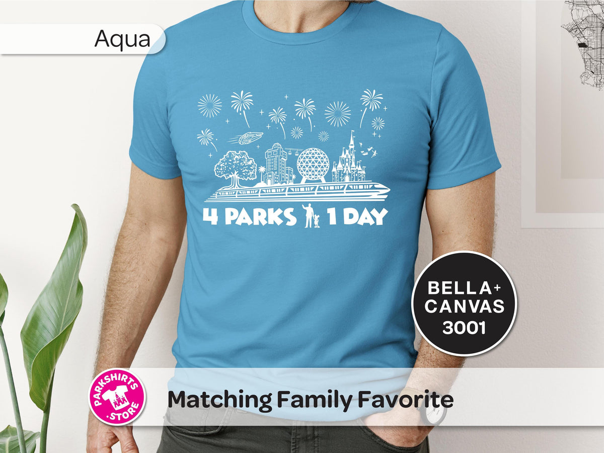 Disney World 4 Parks 1 Day T-Shirt | Four Icons Shirt product image 7