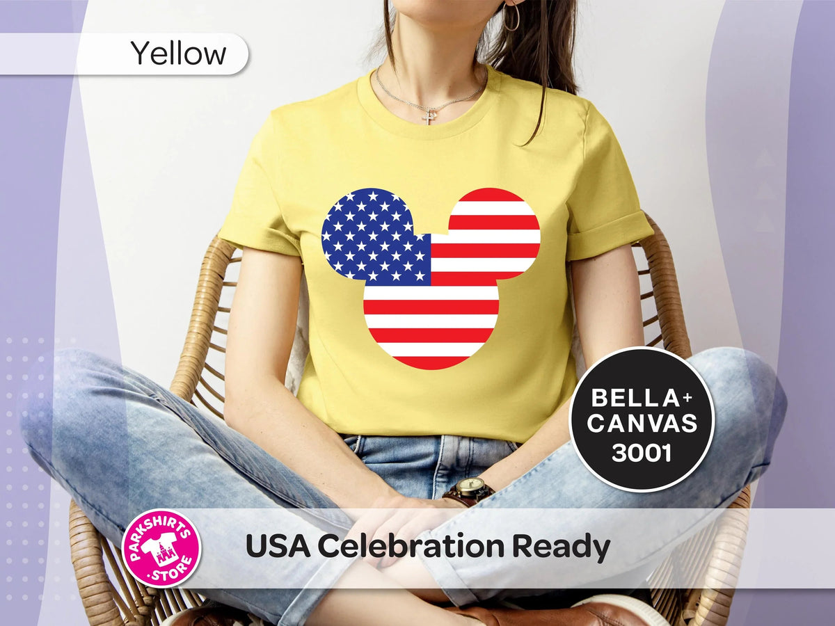 Patriotic Mickey Head Shirt | American Flag Graphic Tee product image 10