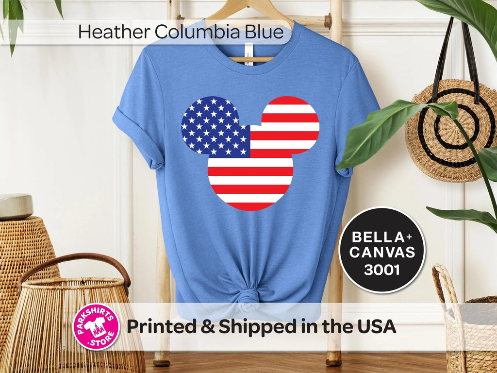 Patriotic Mickey Head Shirt | American Flag Graphic Tee product image 9
