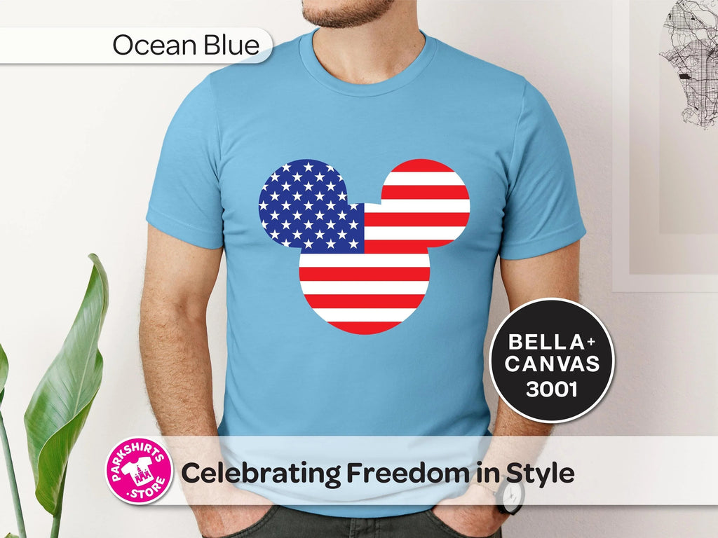 Patriotic Mickey Head Shirt | American Flag Graphic Tee product image 2