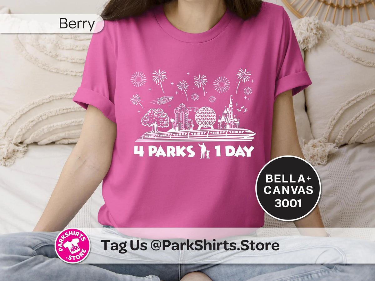 Disney World 4 Parks 1 Day T-Shirt | Four Icons Tee product image 8