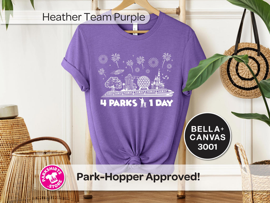 Disney World 4 Parks 1 Day T-Shirt | Four Icons Tee product image 1