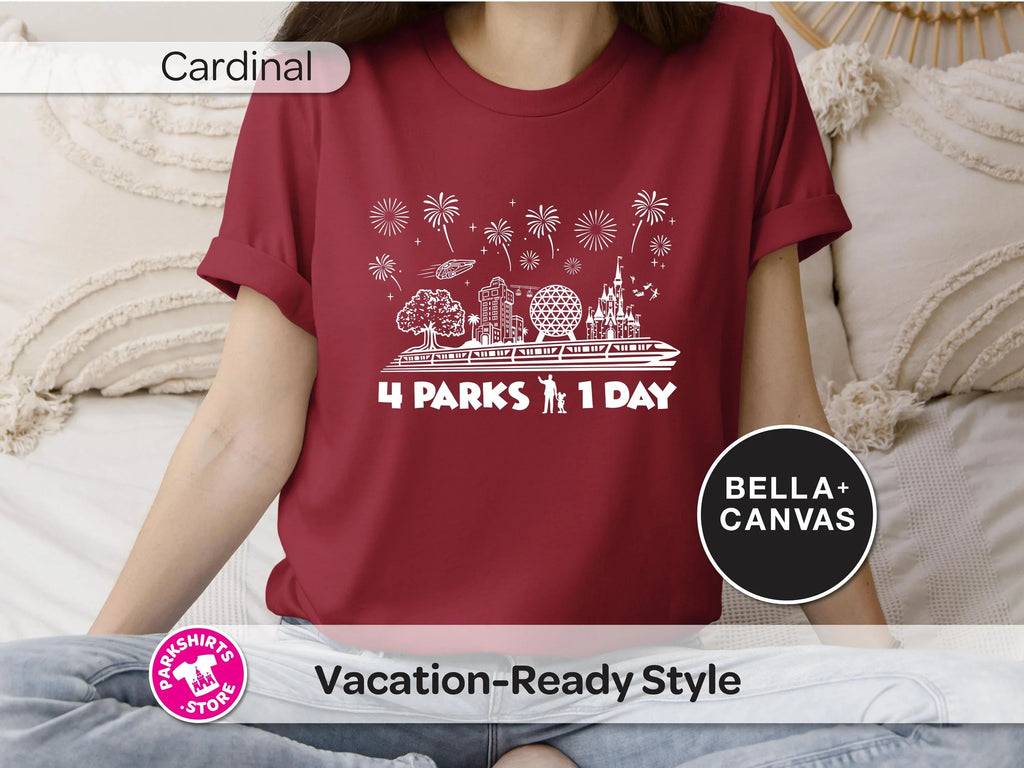 Disney World 4 Parks 1 Day T-Shirt | Four Icons Shirt product image 1