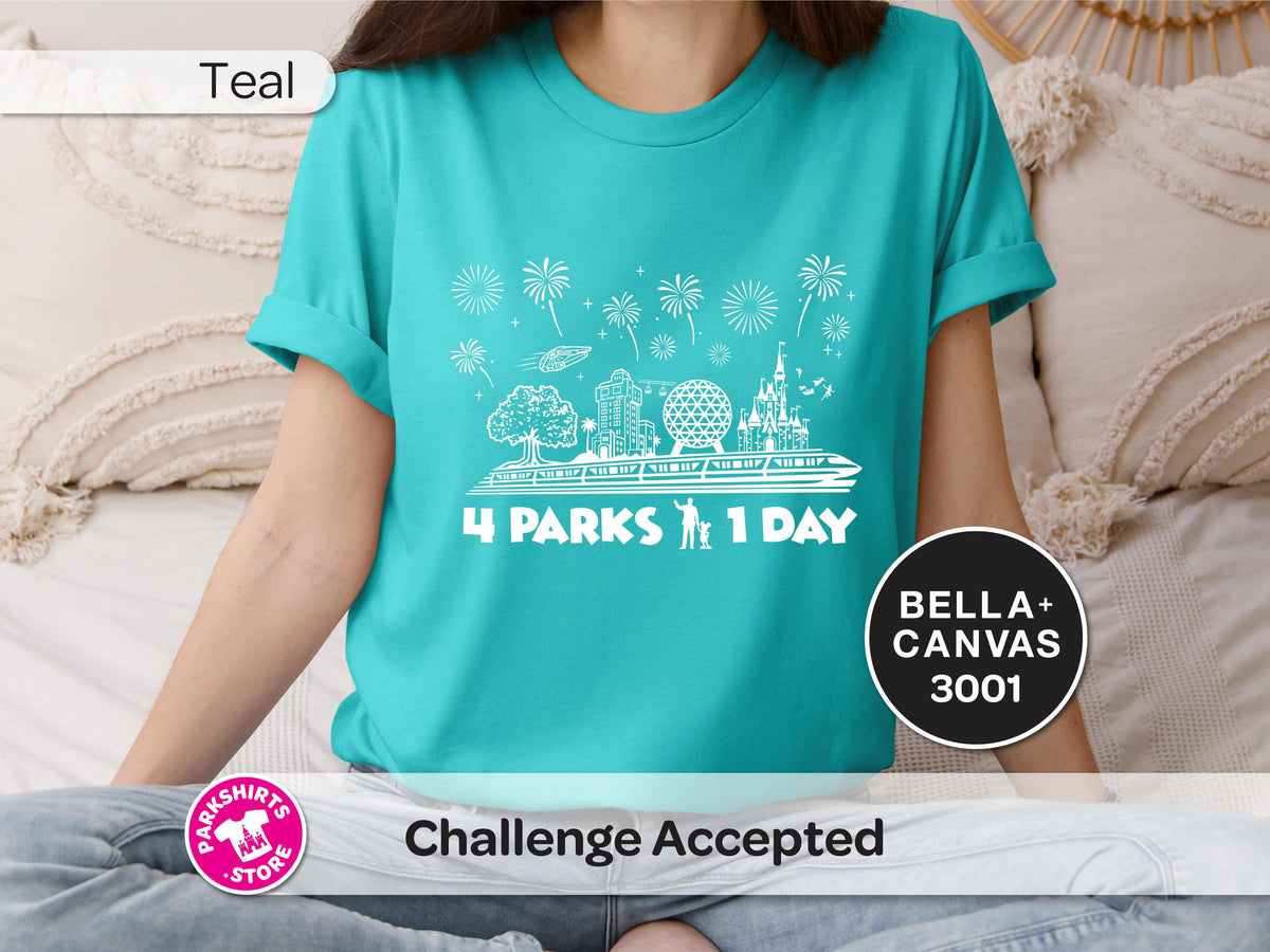 Disney World 4 Parks 1 Day T-Shirt | Four Icons Shirt product image 10