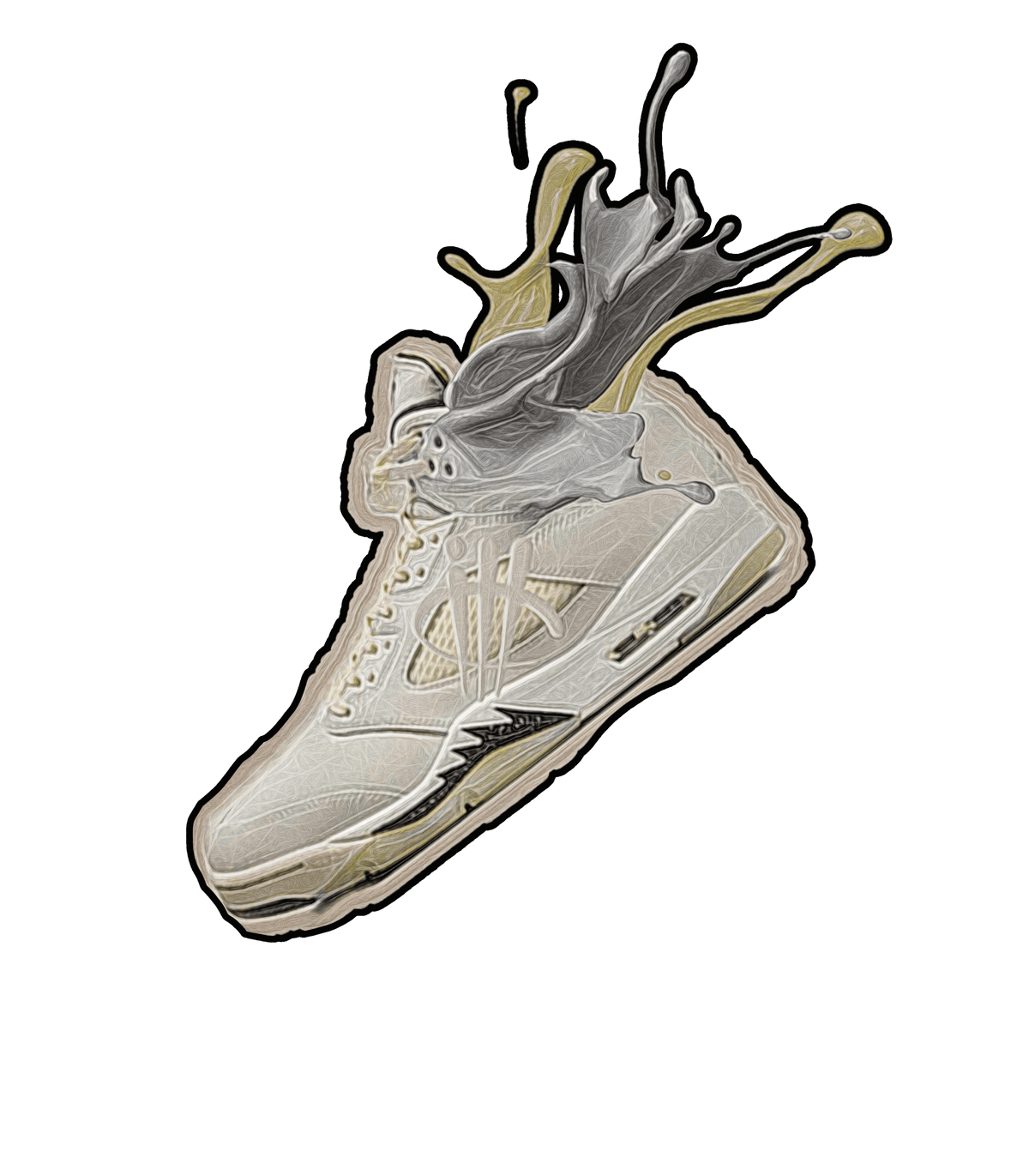 Air Jordan 5 SE “Sail” | illcurrency Black T-Shirt (SPLASH product image 1