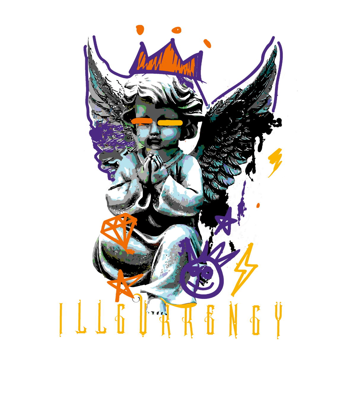 J Balvin x Air Jordan 3 Rio Black T-Shirt (Graffiti Angel) product image 1