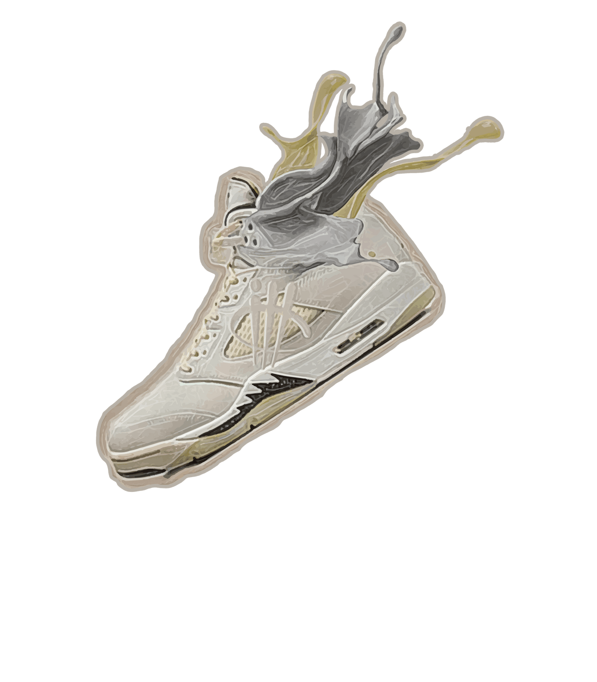 Air Jordan 5 SE Sail White T-Shirt (Splash 5)| illcurrency product image 1