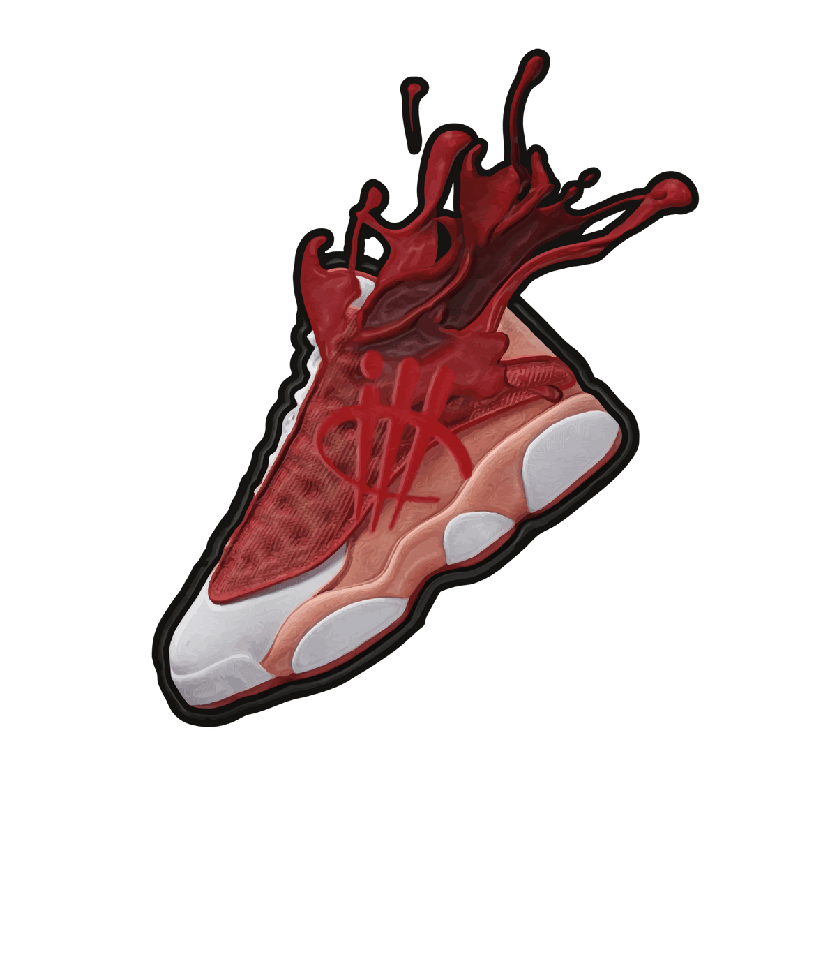 Air Jordan 13 Dune Red Black T-Shirt (SPLASH 13) product image 1
