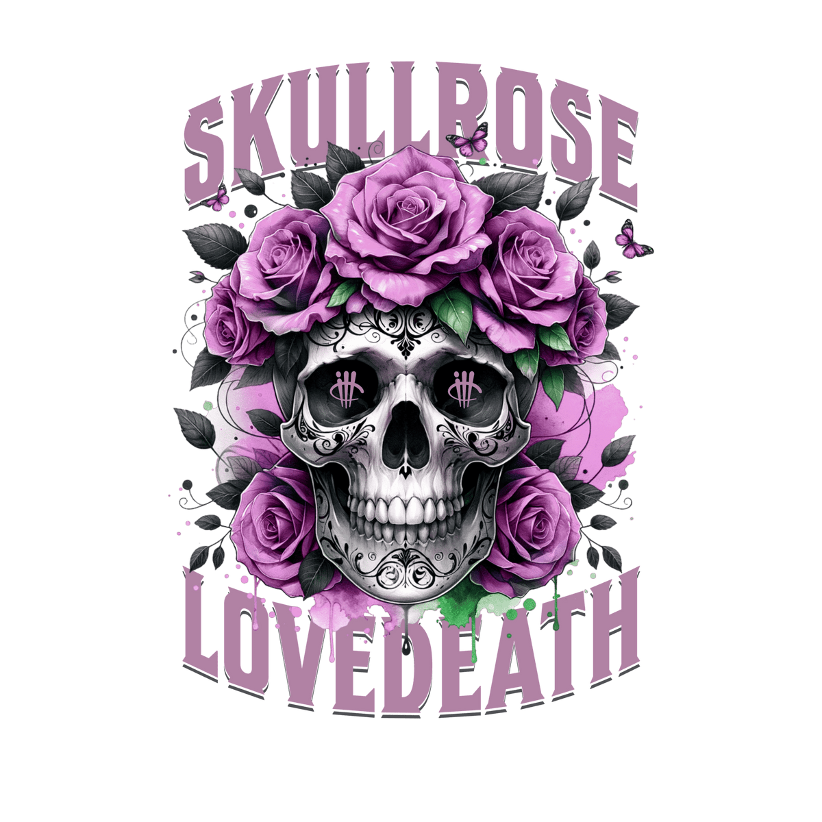Air Jordan 4 WMNS Orchid Black T-Shirt (Skull Rose) product image 1