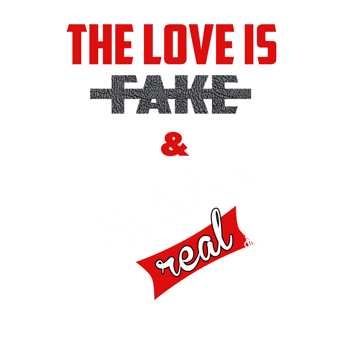 Air Jordan 3 Black Cement T-Shirt (Love is Fake) product image 1