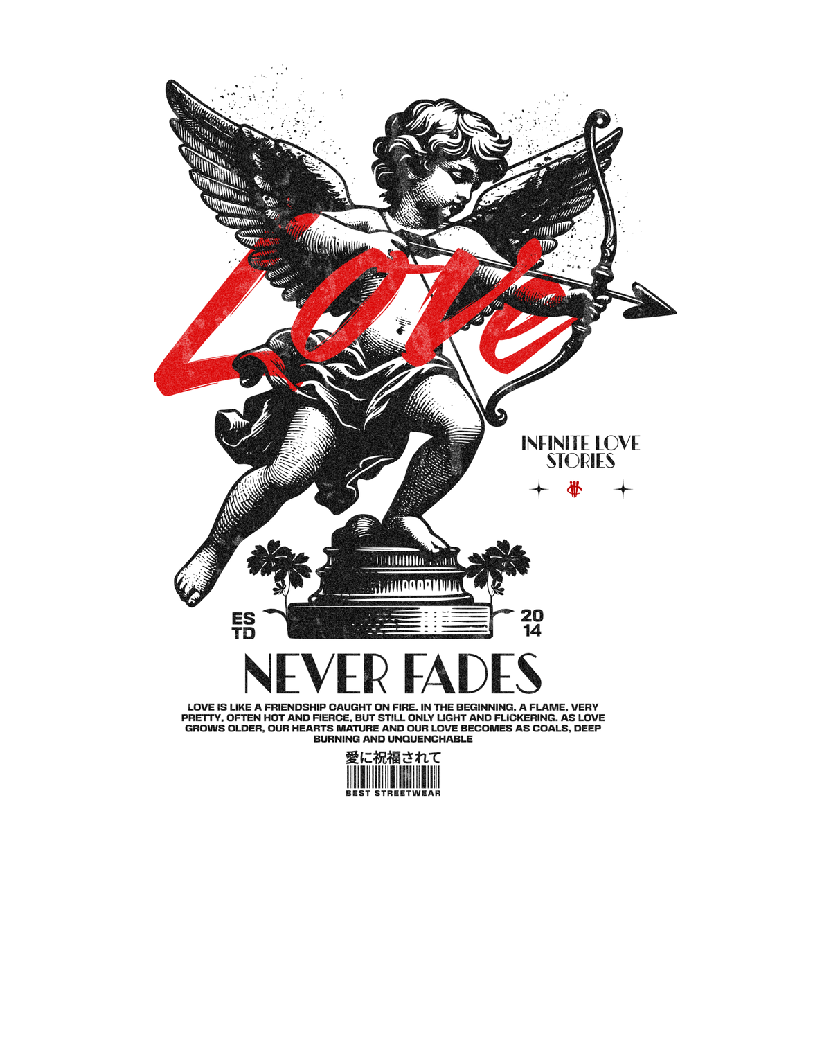 Air Jordan 3 Black Cement White T-Shirt (Love Never Fades) product image 1