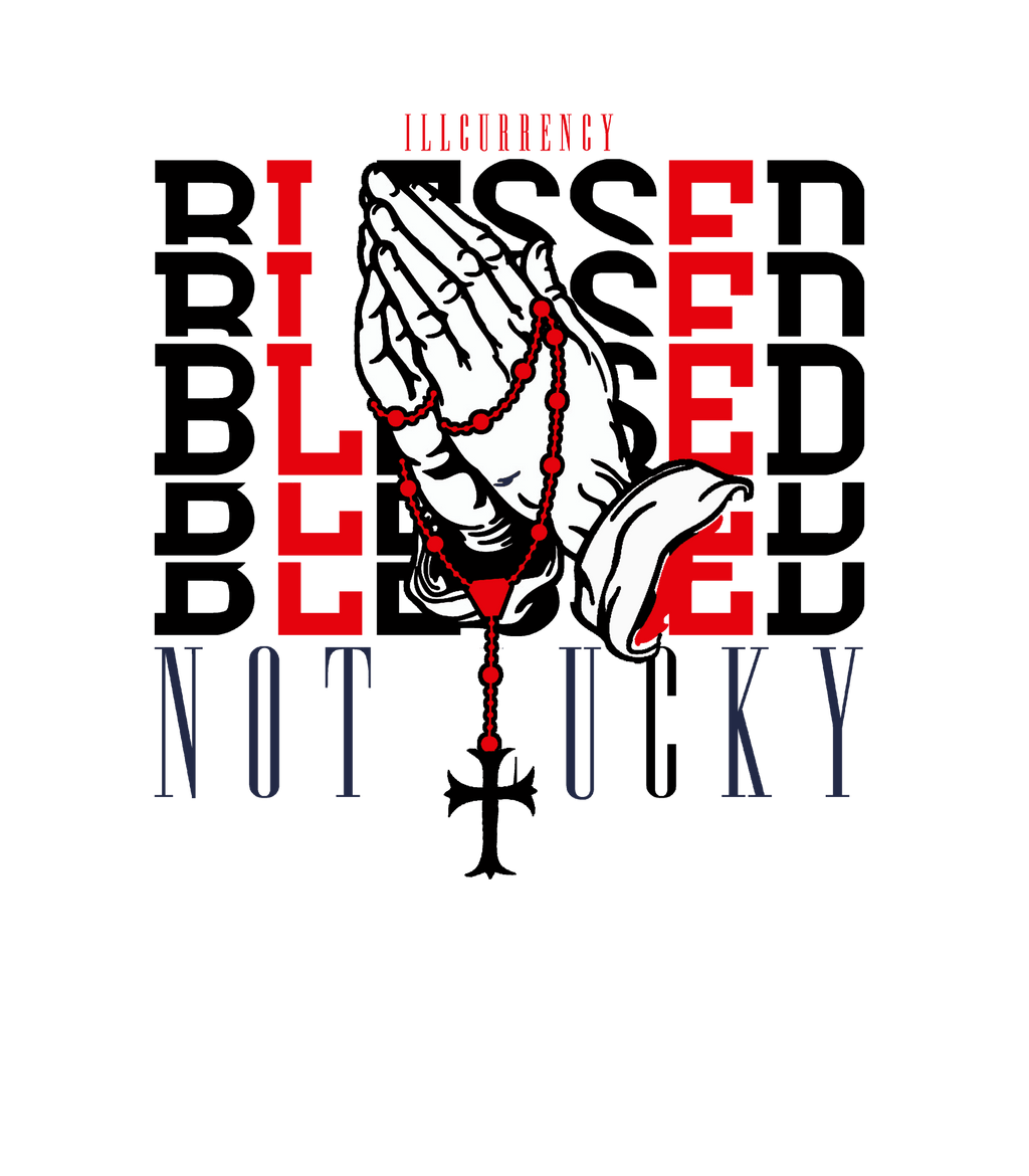 Air Jordan 14 Black Toe White T-Shirt (Blessed not lucky) product image 1