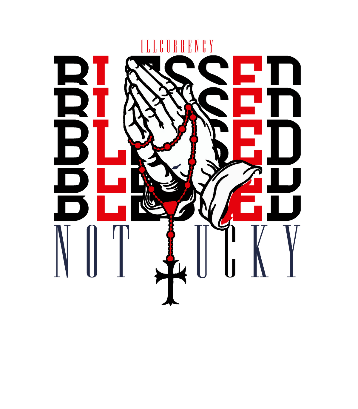 Air Jordan 14 Black Toe White T-Shirt (Blessed not lucky) product image 1