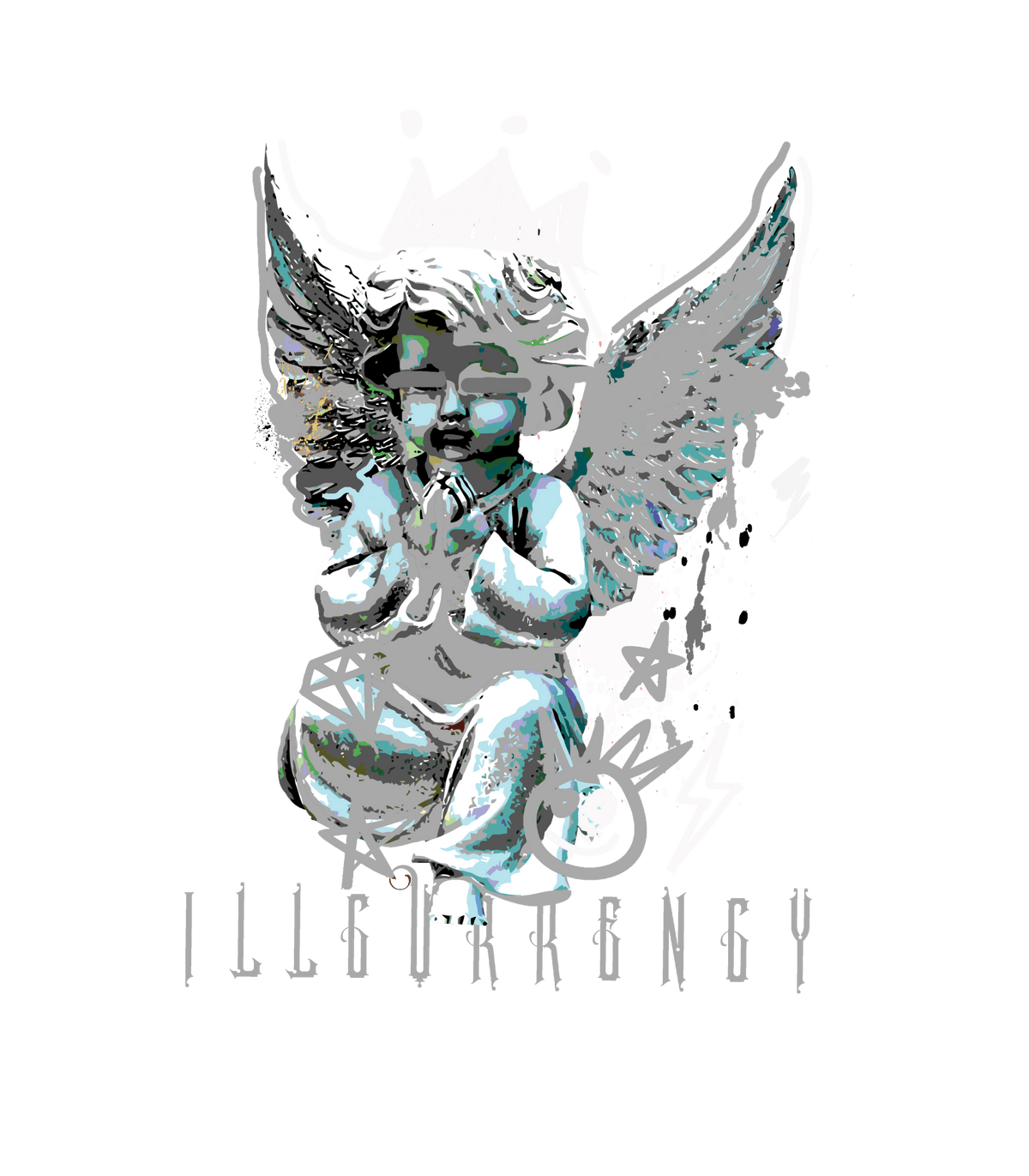 Air Jordan 4 Fear Pack Black T-Shirt (Graffiti Angel) product image 1