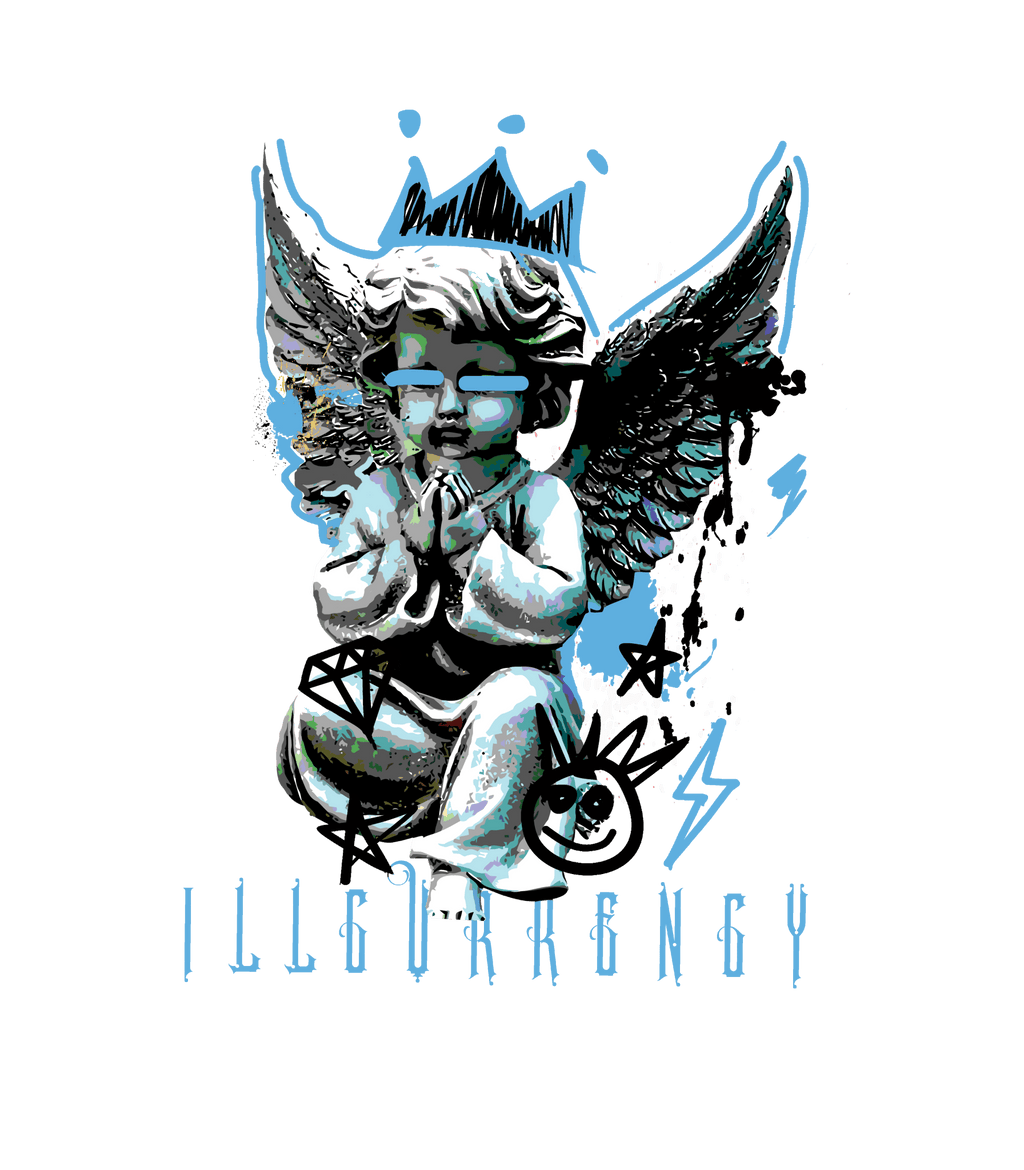 Air Jordan 11 Legend Blue White T-Shirt (Graffiti Angel) product image 1