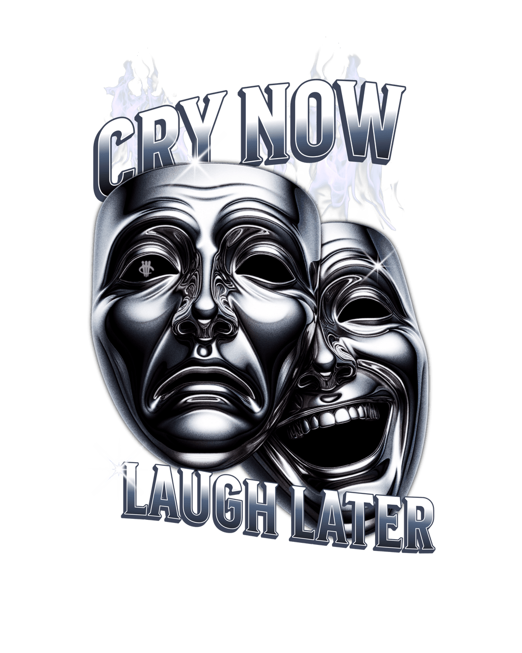 Air Jordan 5 White Black T-Shirt (Cry Now Laugh Later) product image 1