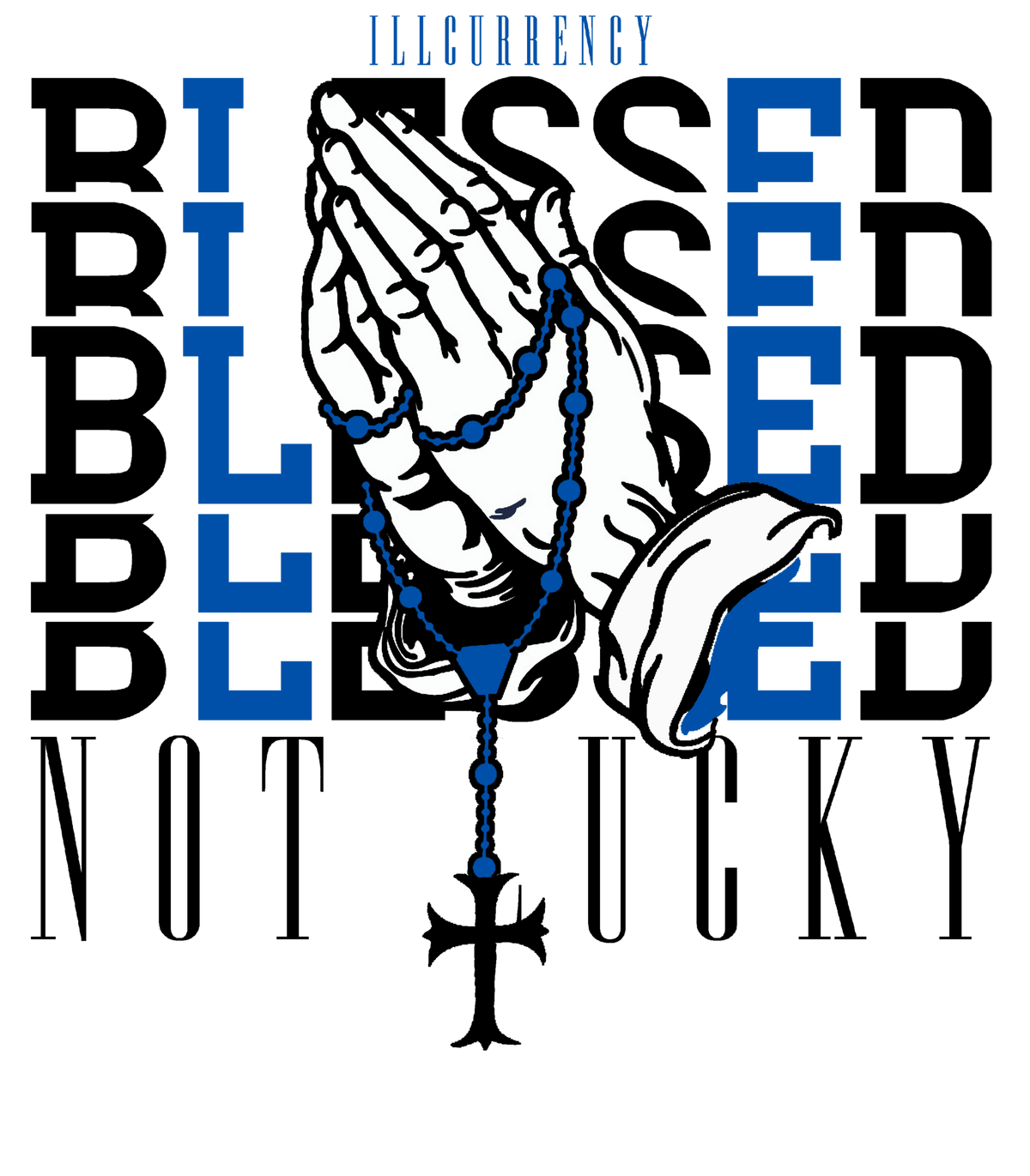 Air Jordan 12 Blueberry White T-Shirt (Blessed not lucky) product image 1