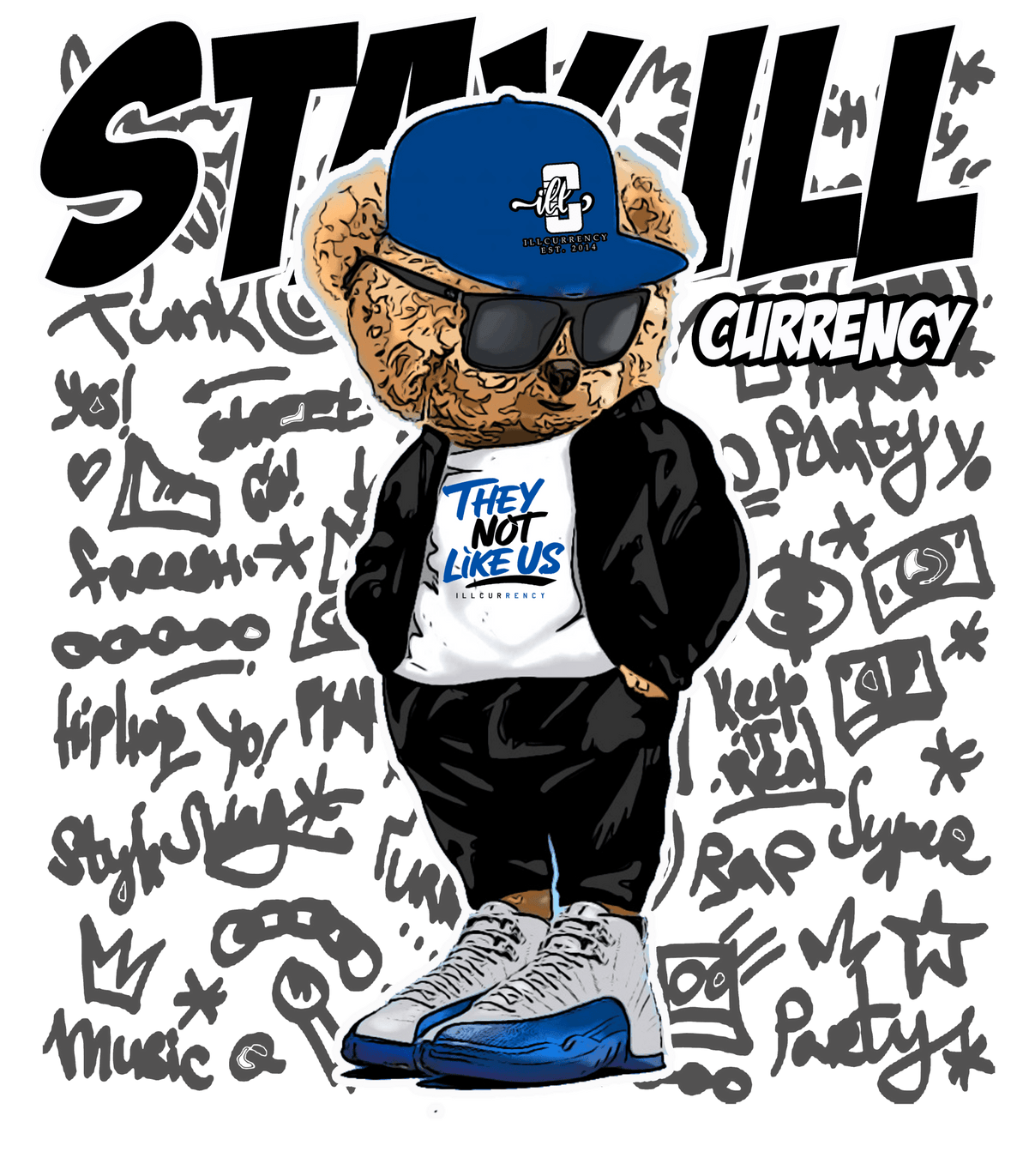 Air Jordan 12 Blueberry Royal Blue T-Shirt (Stay ill Bear) product image 1