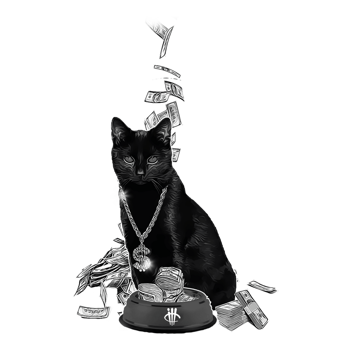 Air Jordan 3 Black Cat T-Shirt (Money illcurrency product image 1