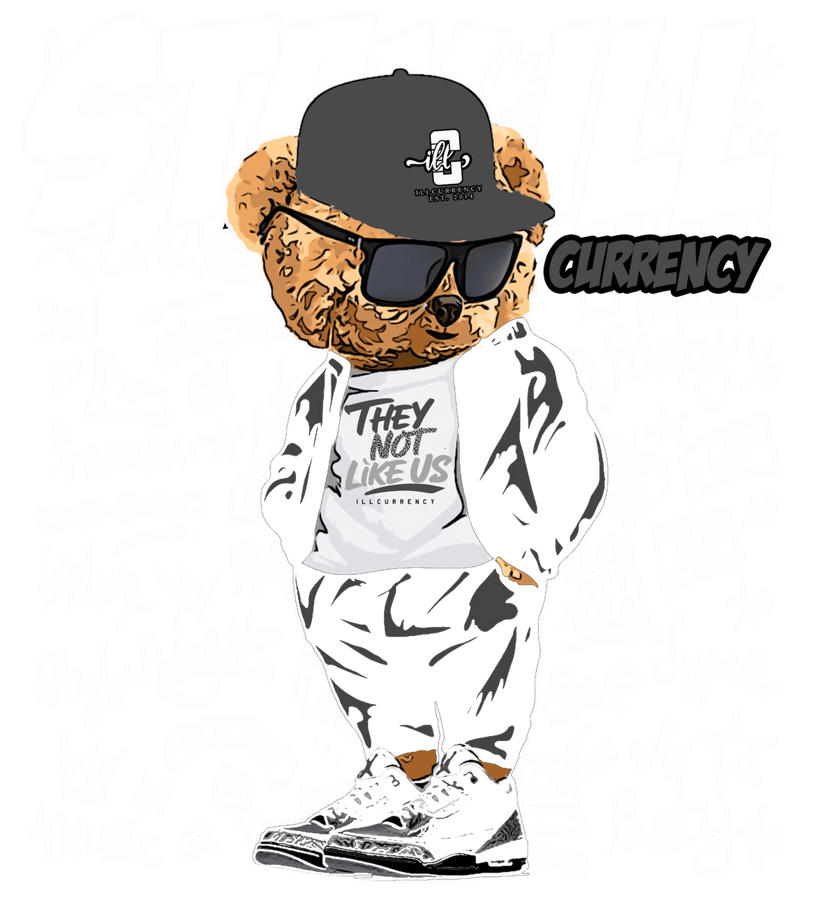 Air Jordan 3 Black Cat T-Shirt (Stay ill Bear)| illcurrency product image 1