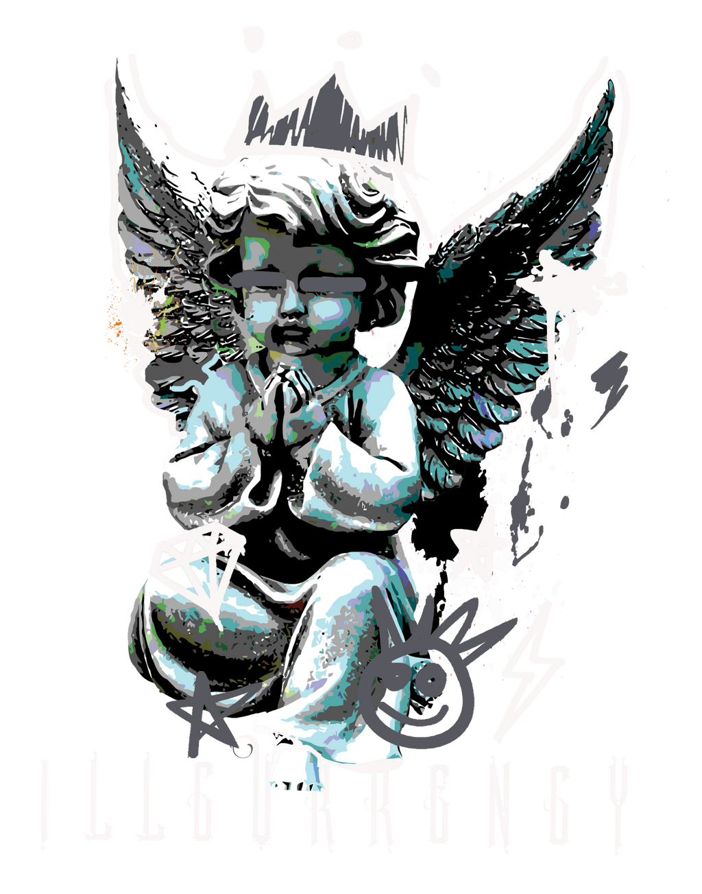 Air Jordan 9 Cool Grey T-Shirt (Graffiti Angel)| illcurrency product image 1