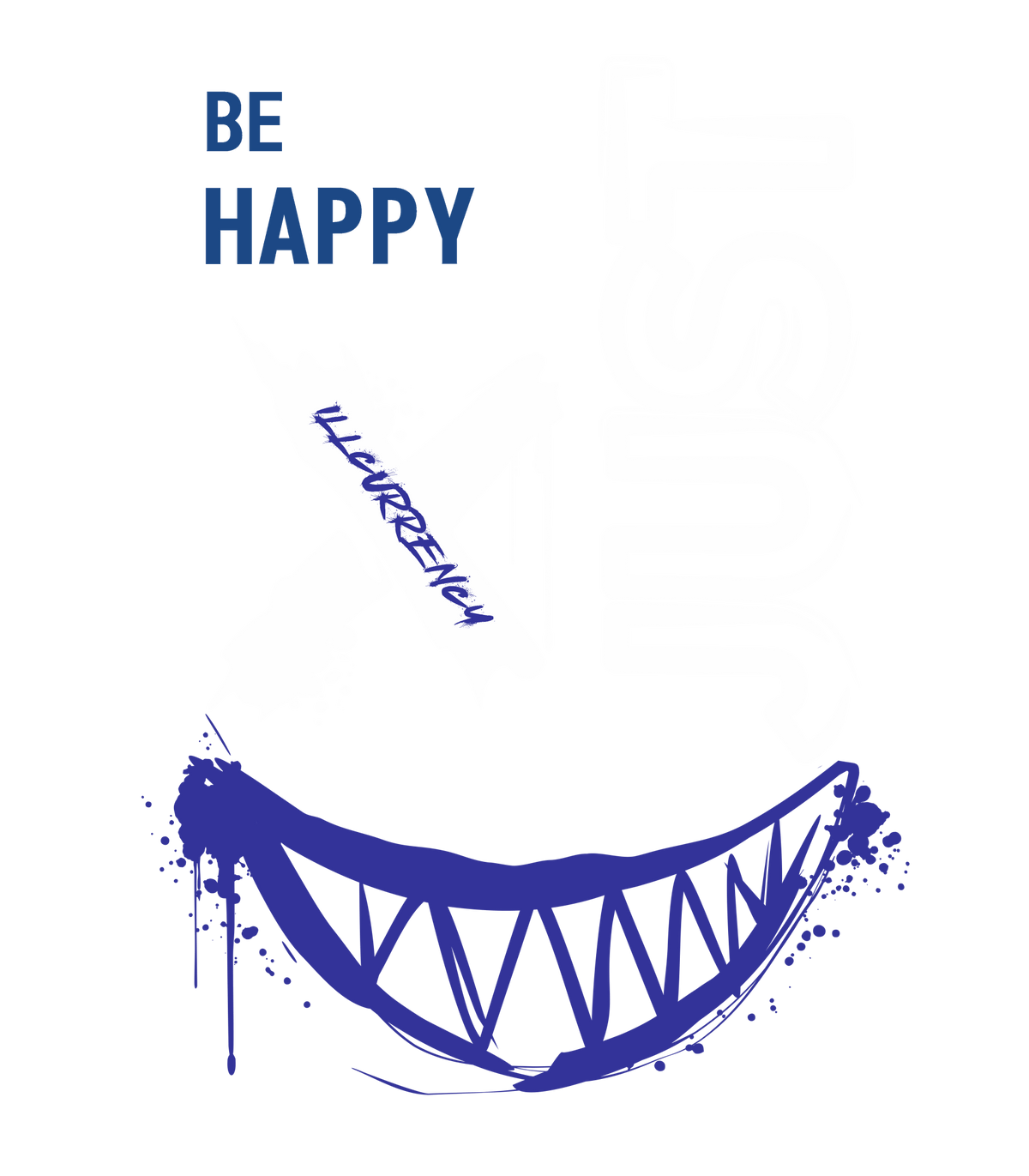 Air Jordan 1 Rare Deep Royal Blue Black T-Shirt (Be Happy) product image 1