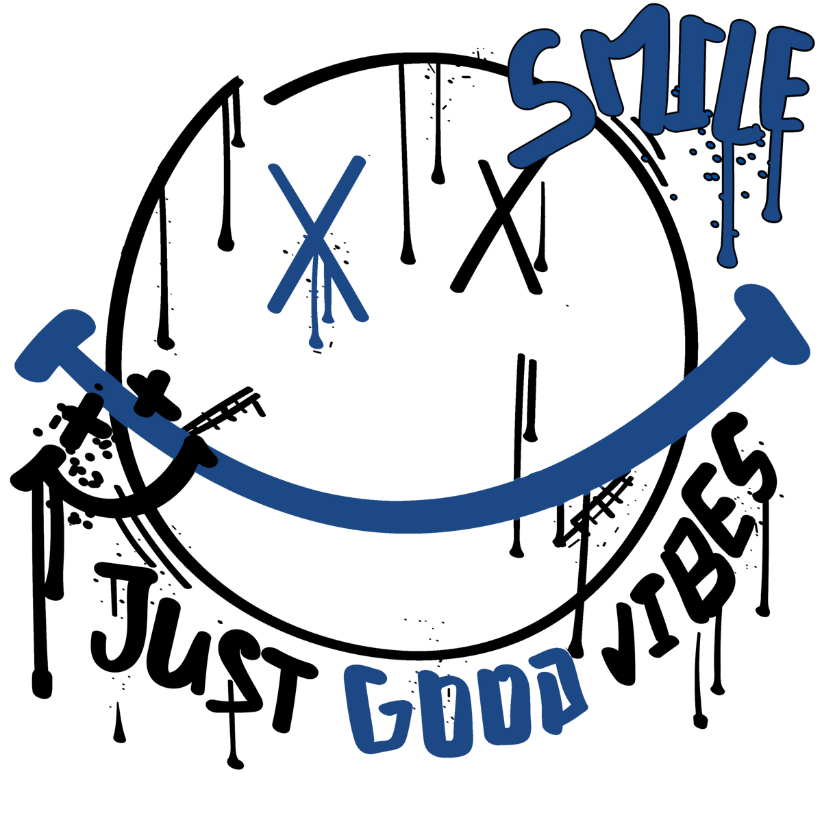 Air Jordan 1 Rare Deep Royal Blue White T-Shirt (Smile) product image 1