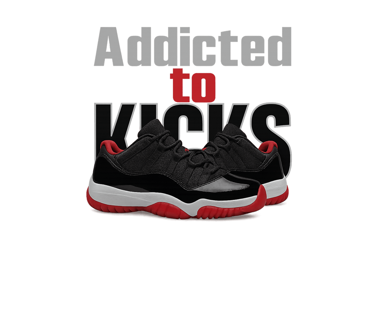 Air Jordan 11 Low Bred Black T-Shirt (addicted to kicks) product image 1