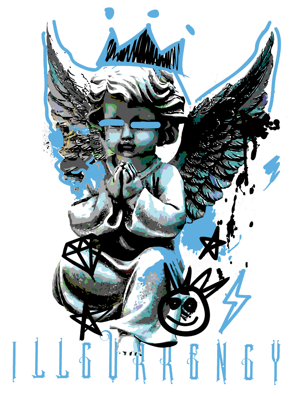 Air Jordan 12 Melo White T-Shirt (Graffiti Angel) product image 1