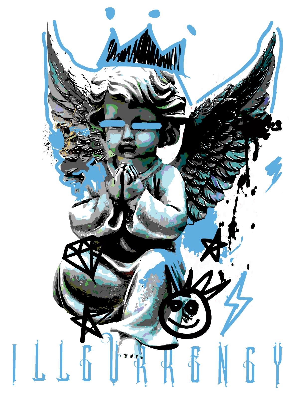 Air Jordan 12 Melo White T-Shirt (Graffiti Angel) product image 1