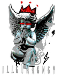 Air Jordan 4 White Cement T-Shirt (Graffiti Angel) product image 1