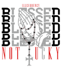 Air Jordan 4 White Cement T-Shirt (Blessed not lucky) product image 1