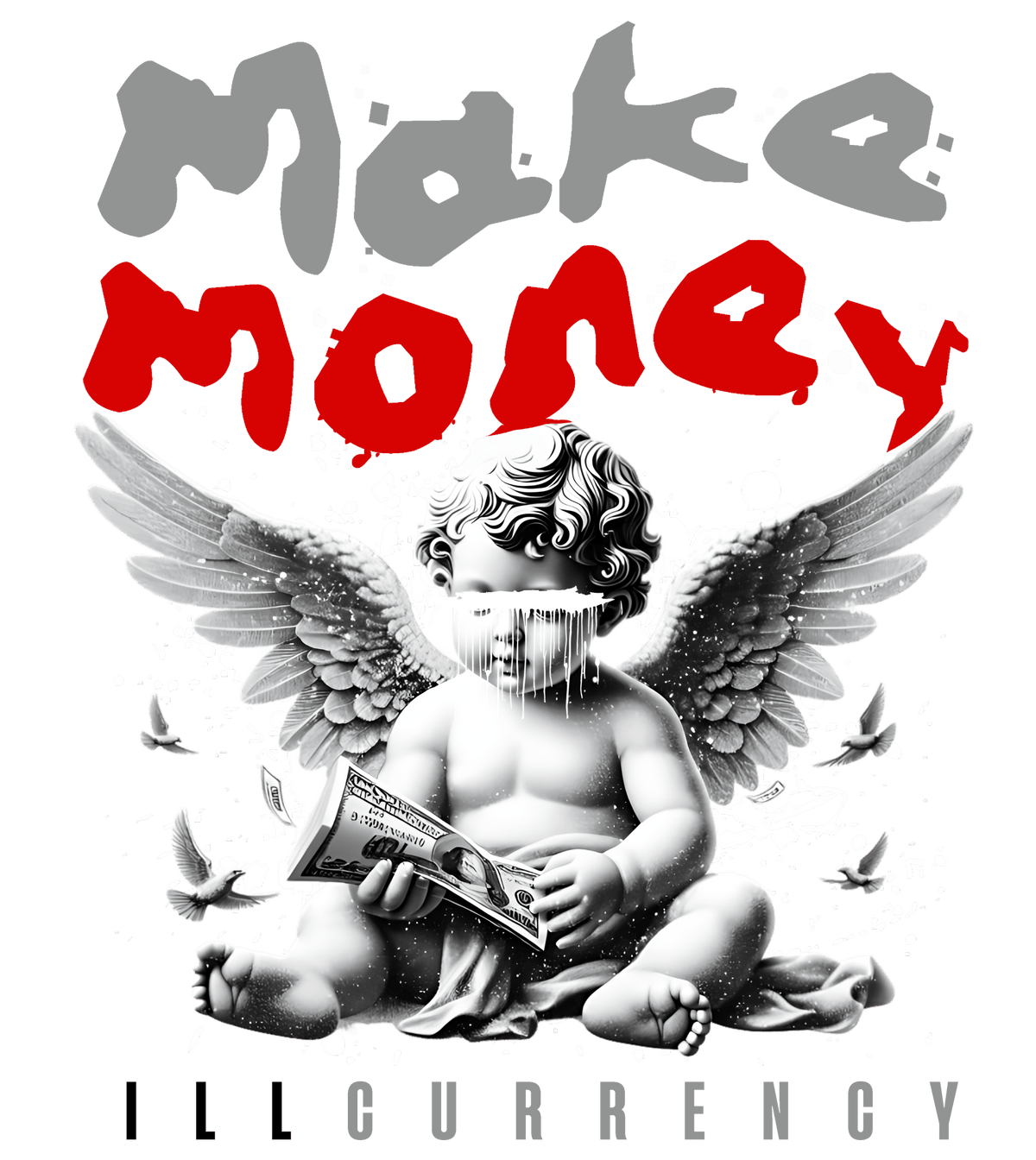 Air Jordan 4 White Cement T-Shirt (Make Money)| illcurrency product image 1