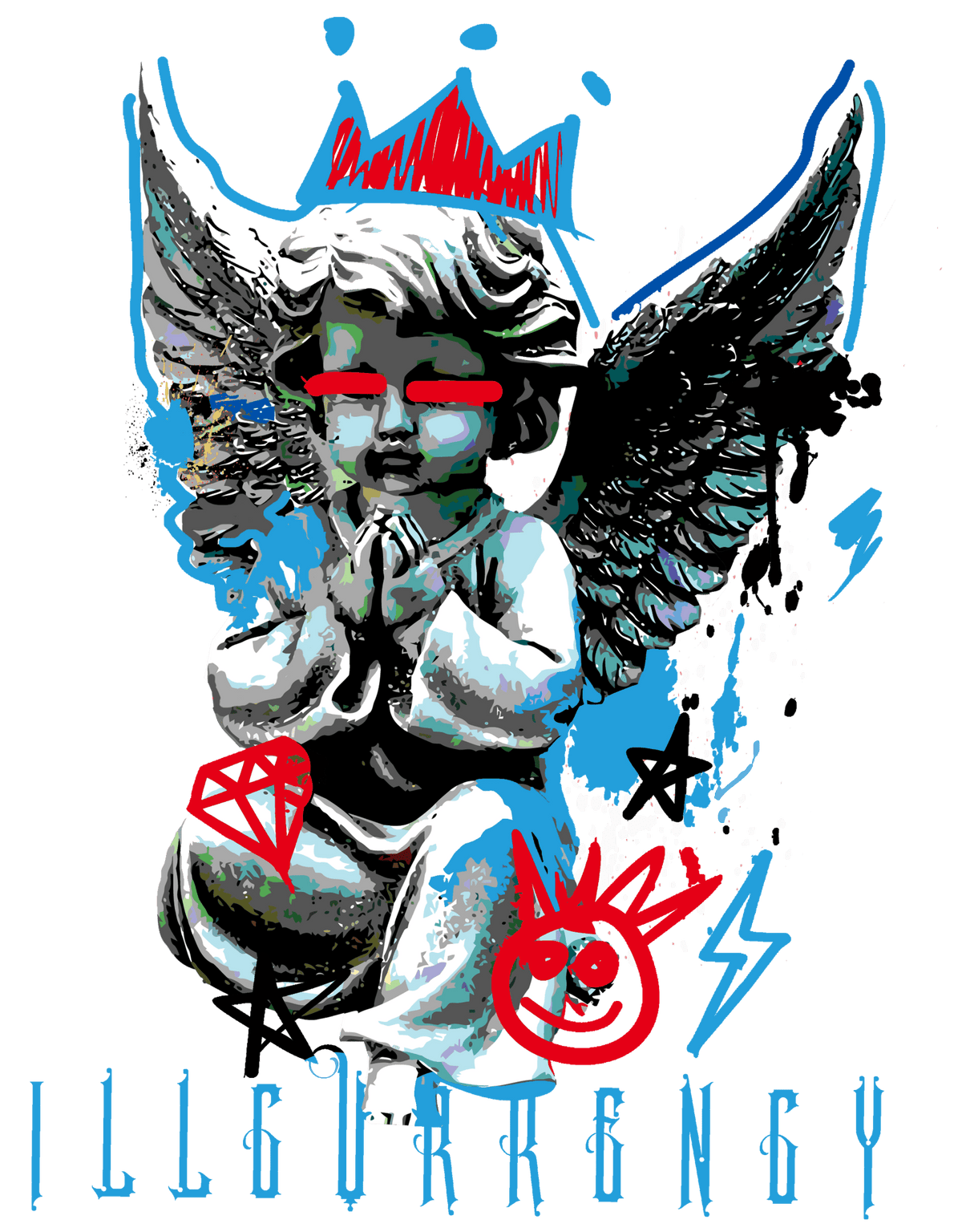 Air Jordan 3 OG Rare Black T-Shirt (Graffiti Angel) product image 1