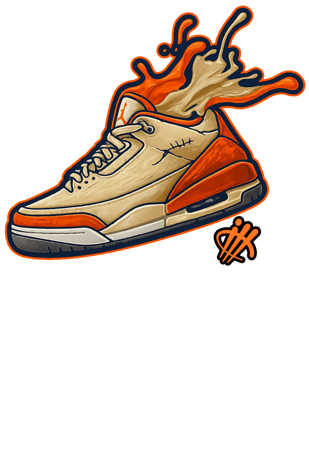 Air Jordan 3 WMNS Starfish Black T-Shirt (Splash shoe)| illcurrency